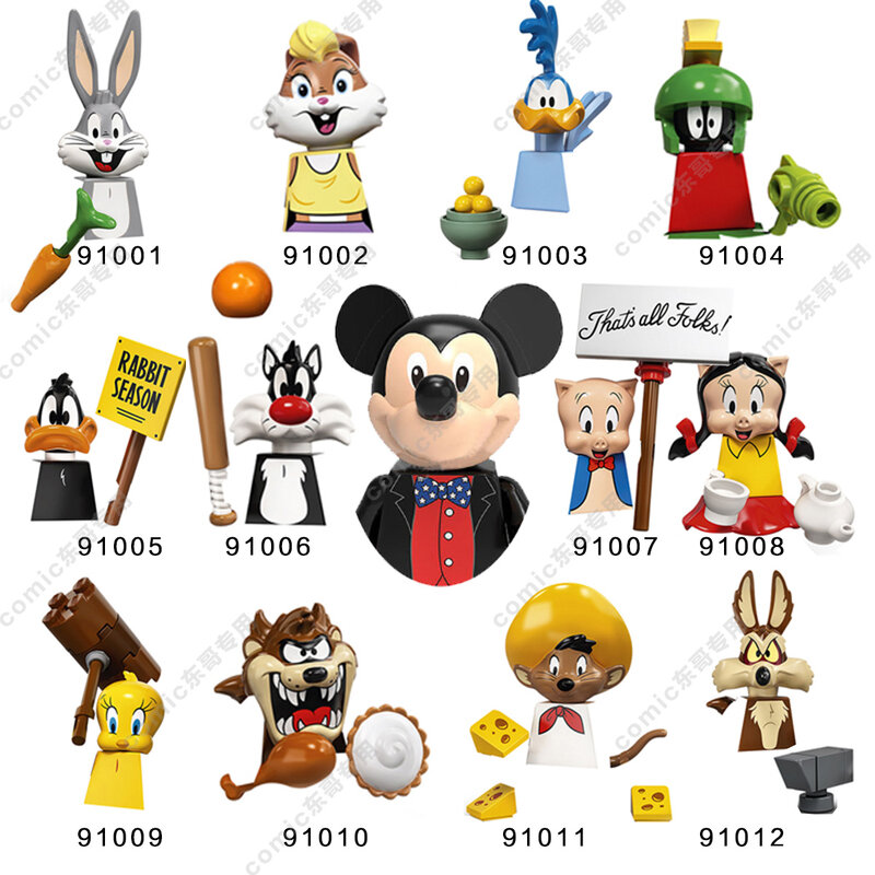 Disney-Mini figuras de acción de Anime, bloques de construcción de dibujos animados, Mickey Mouse, Winnie The Pooh, regalo para niños