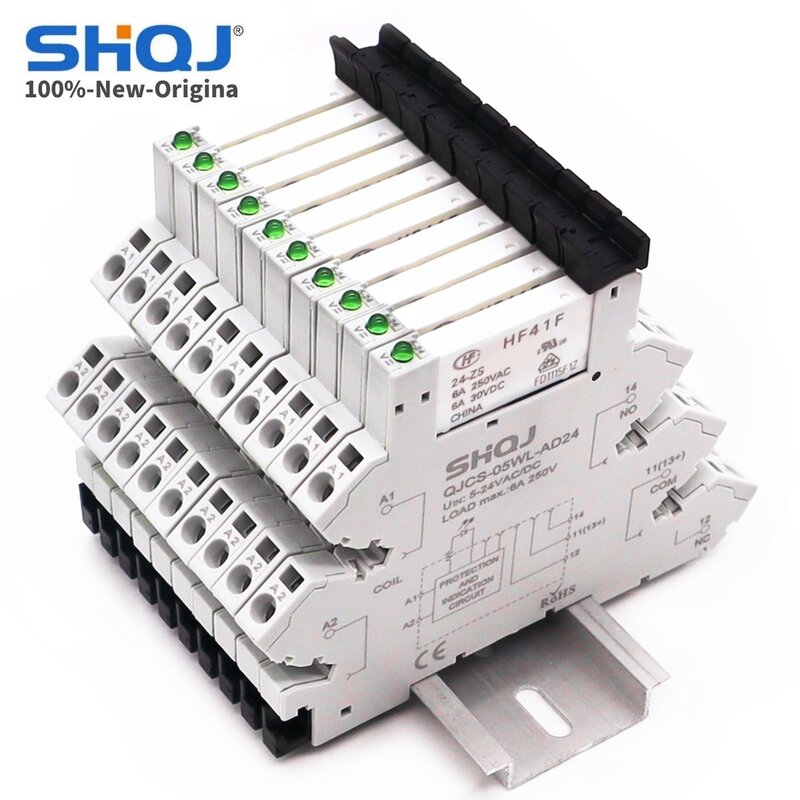 10 buah SHQJ Screw HF41F 24-ZS 12-ZS 5-ZS SPDT sekrup modul Relay Ultra ramping 1CO 6A 5V 12V 24V QJCS-05W-AD24 05WL