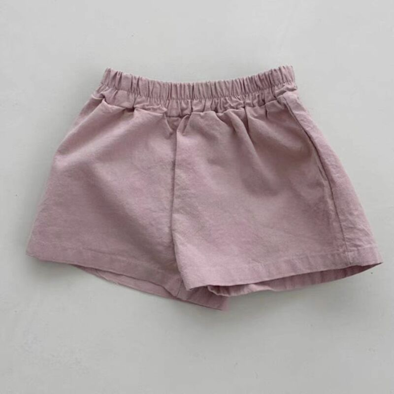 Pantalones cortos sólidos para bebé, Shorts transpirables de algodón, cintura elástica, ropa versátil informal, novedad de verano 2024