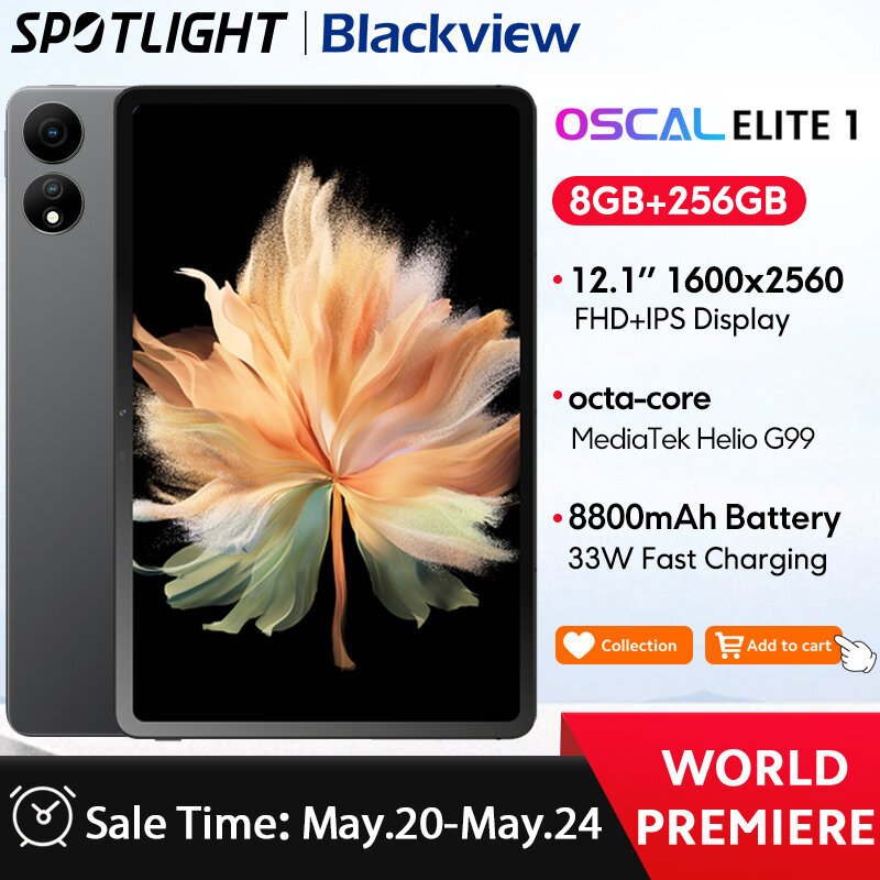 Blackview-Tableta Oscal ELITE 1, dispositivo con pantalla de 12,1 pulgadas, 8GB, 256GB, Helio G99 MTK, batería de 8800mAh, carga rápida de 33W, estreno mundial