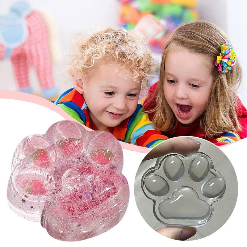 Kawaii Paw Sticky Squeeze Toy Soft Realistic Jelly Toys regali Glitter Relief Unique adulti Claw antistress Kids T2a8
