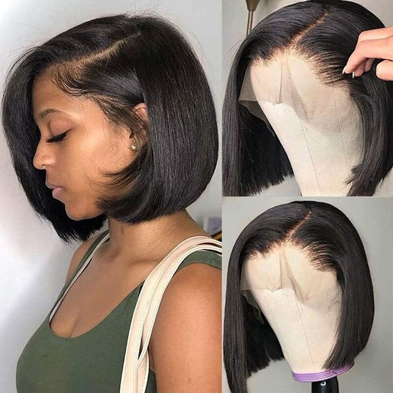 10 inch Straight Bob Wig 13x4 Lace Front Wig Pre Plucked 180% Density Short Bob Wigs for Women Bob Lace Frontal Wig