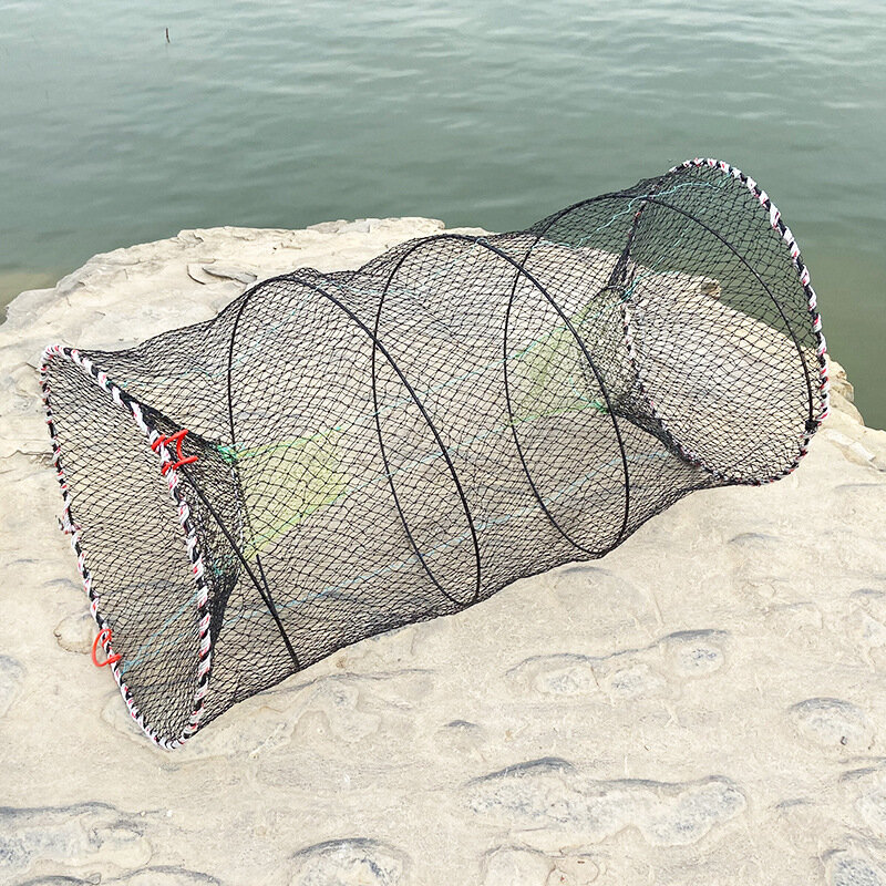 Jaring ikan lipat teleskopik perangkap ikan udang ikan mas besar Creel pengumpan kepiting Catchers aksesoris Casting jaringan
