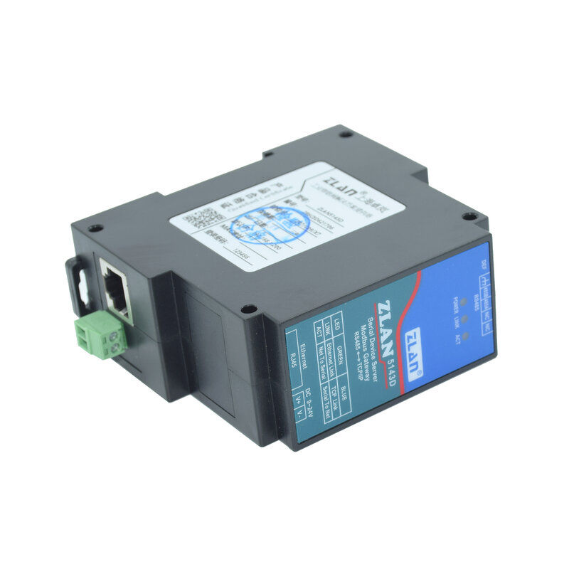 ZLAN5143D DIN-рейка RS485 к Ethernet RJ45 конвертер серверное устройство Modbus RTU TCP шлюз