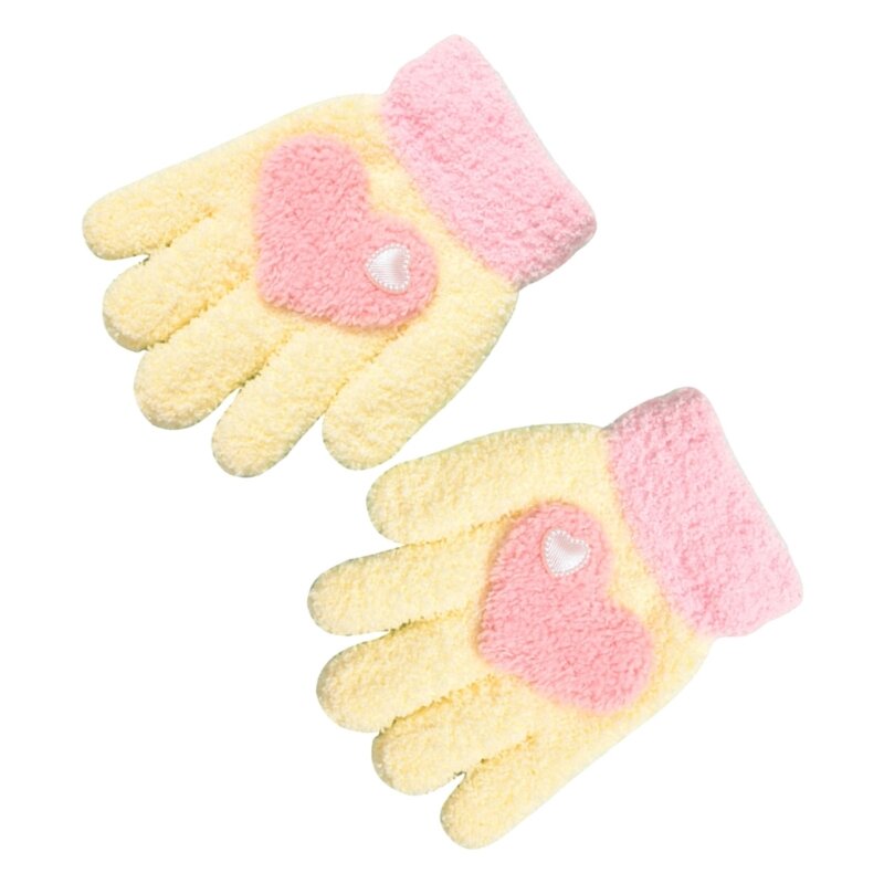 Y1UB 冬用手袋 暖かいニットミトン 柔らかく快適な子供用手袋 男の子 女の子用