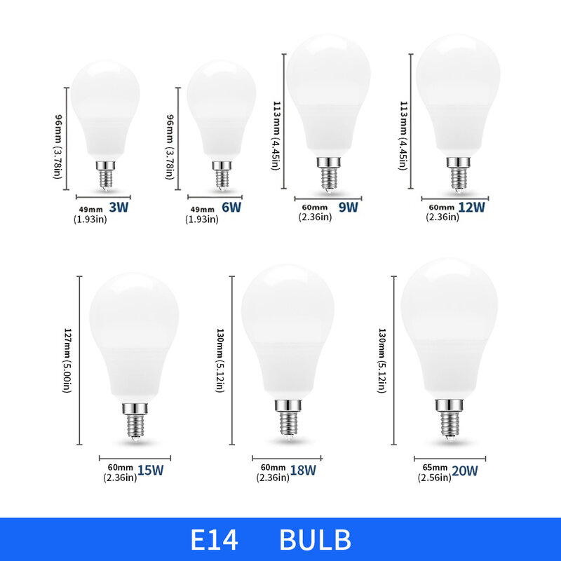 10pcs lampadine a LED AC220V AC110V E27 E14 AC120V 3W 6W 9W 12W 15W 18W 20W Lampada Bombilla soggiorno casa Luminair