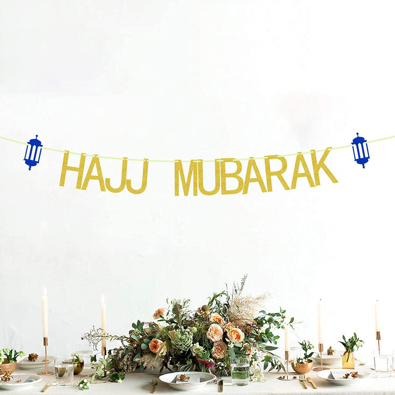Hajj Mubarak Banner, Eid Mubarak Decoração Do Partido Suprimentos
