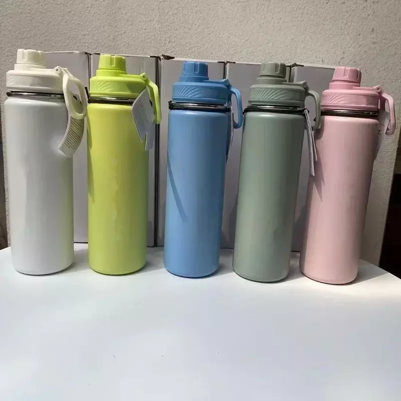 Cytrynowy 710ML izolowany kubek na wodę butelki sportowe butelki na wodę ze stali nierdzewnej czysty tytan przenośna próżniowa szczelna kubek na zewnątrz