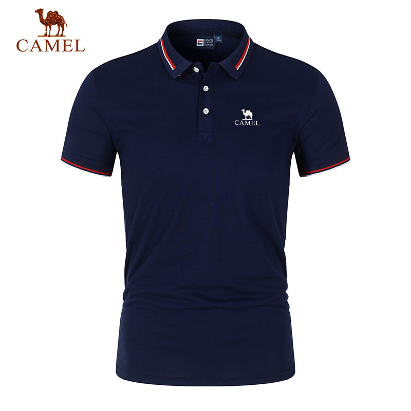 Haft CAMEL nowa letnia koszulka Polo dla mężczyzn wysokiej jakości męska koszulka Polo z krótkim rękawem dla mężczyzn