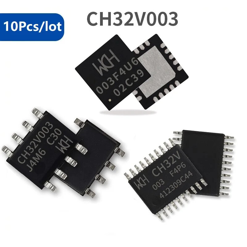 CH32V003 Industrial-grade 10Pcs/Lot MCU RISC-V2A Single-wire Serial Debug Interface System Frequency 48MHz