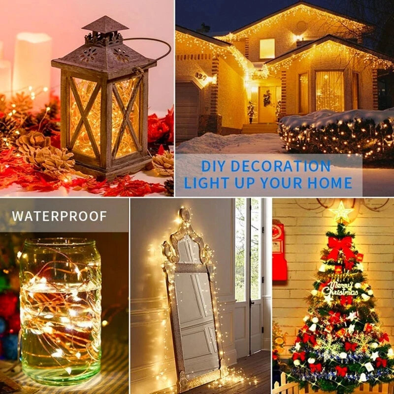 أضواء سلسلة LED من الأسلاك النحاسية ، إضاءة الأعياد ، إكليل خرافي ، شجرة عيد الميلاد ، ديكور حفل الزفاف ، ساخن ، 2 م ، 3 م ، 5 م ، 10 م