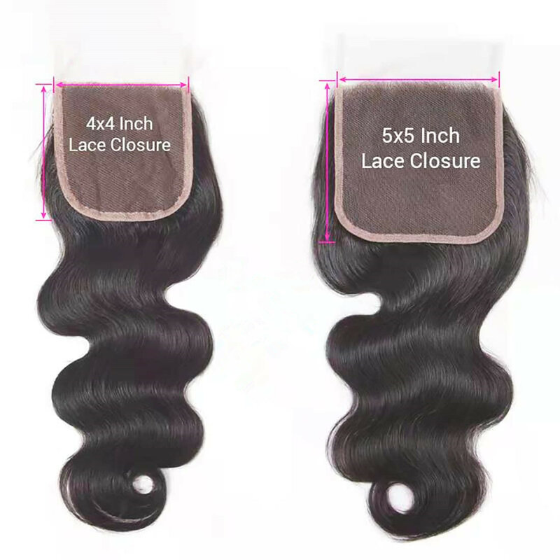 5x5 Lace Closure With Baby Hair Human Hair HD Lace Frontal Closure Remy Brazilian Body Wave Hair Ear to Ear 13x4 Transparent
