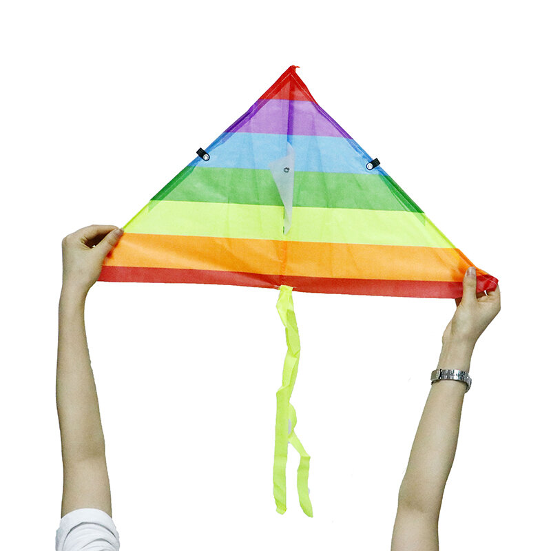 Arco-íris kite com 50m linha de pipa ao ar livre pipas crianças brinquedo criança presente jardim pano brinquedo para crianças brinquedo pipas & pipas acessórios