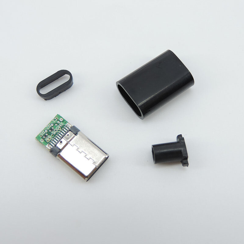 タイプC USBコネクタ,3.1,24ピン,オス溶接電源,日曜大工の修理用,データケーブル,充電器,白,黒,e1