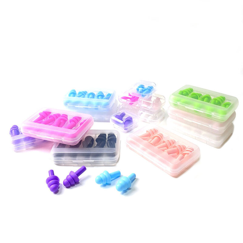 1Box is 5Pairs New Comfort Earplugs Noise Reduction Silicone Soft Ear Plugs Swimming Silicone Earplugs Protective For Sleep
