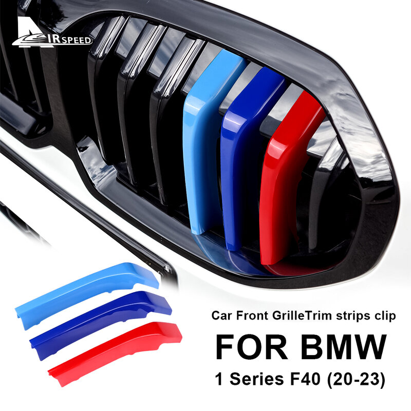 Car Front Grill Stripes Cover For BMW 1 Series F40 2020 2021 2022 2023  Grid Stripes Clips Trim Motorsport Accessories