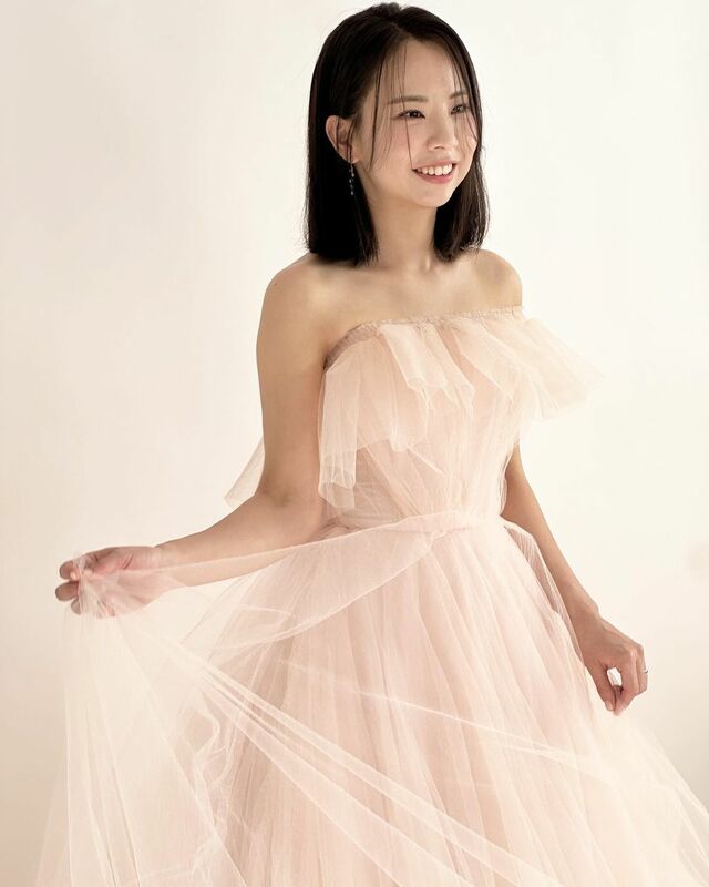 Fancy Fairy 3 Style Korea abito da sposa senza maniche una linea abito da sposa in Tulle servizio fotografico lunghezza del pavimento corsetto posteriore smileslimays