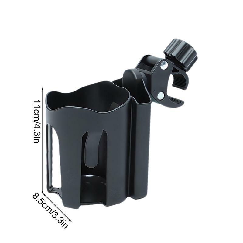 Adjustable Stroller Cup Holder 360 Rotation Adjustable Phone Mount Coffee Holder Black Cup Organizer For Bicycles, Space-Saving