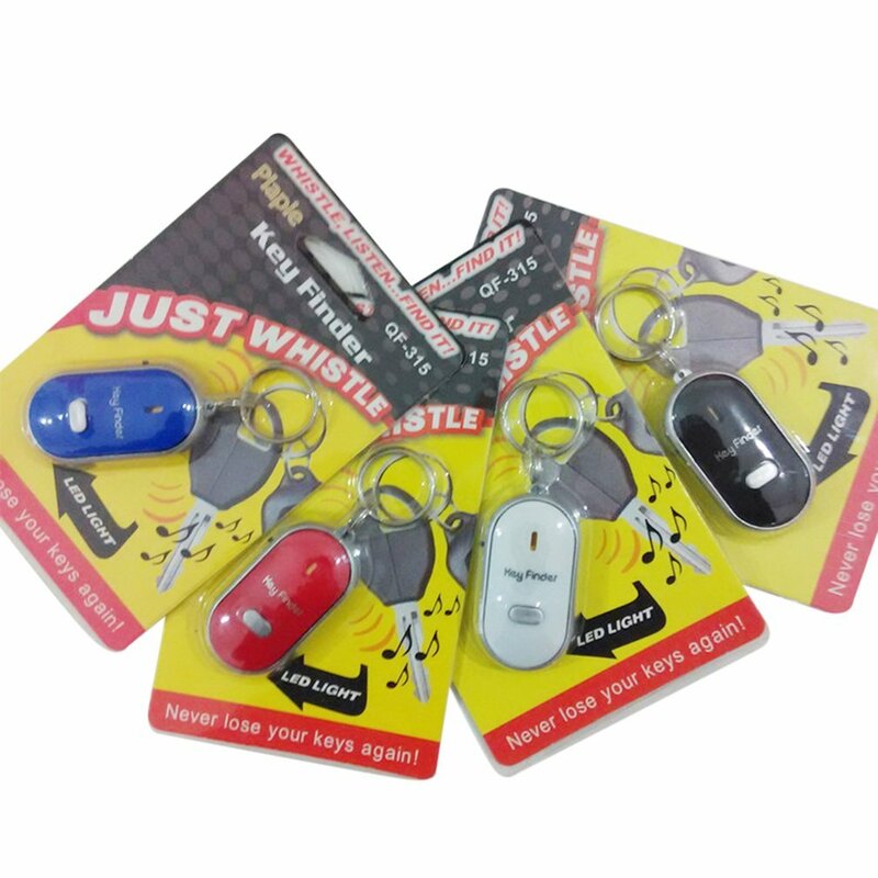 LED Whistle Key Finder Blinkt Piepen Sound Control Alarm Anti-Verloren Keyfinder Locator Tracker mit Schlüsselring