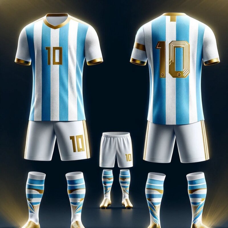 Camisa de futebol masculina manga cheia e shorts, Kits de futebol personalizados, uniforme de treinamento