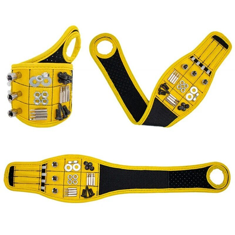 Thumb type magnetic wrist strap 9 magnetic tools magnetic wrist strap adjustable screw suction convenient tool