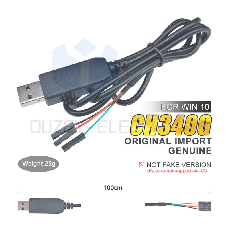 1 M CH340 CH340GダウンロードラインケーブルUSB to TTLシリアル変換USB to RS232 TTLシリアルアダプターコンバータ4ピンメスソケット
