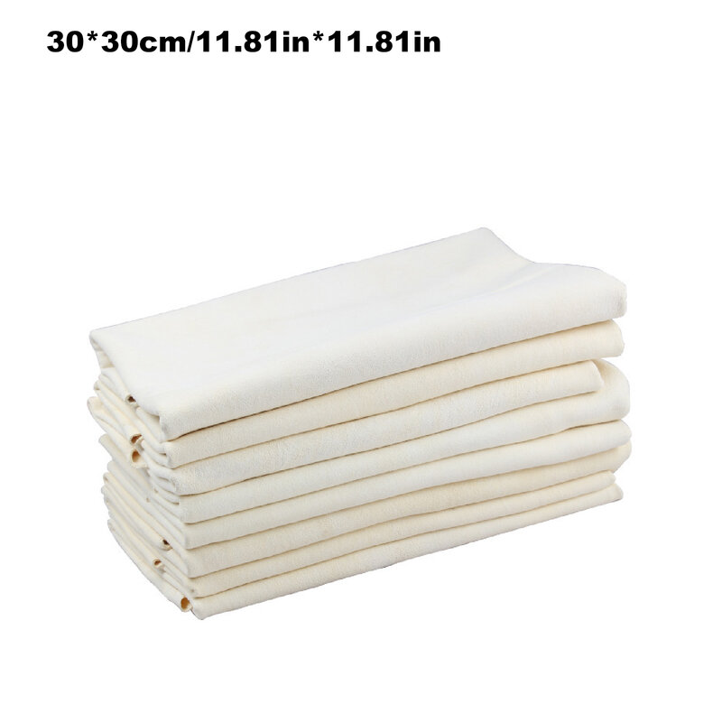 Paño de limpieza de coche de gamuza Natural de tamaño pequeño, toalla de secado rápido absorbente de gamuza de lavado de cuero genuino a rayas de terciopelo de algodón