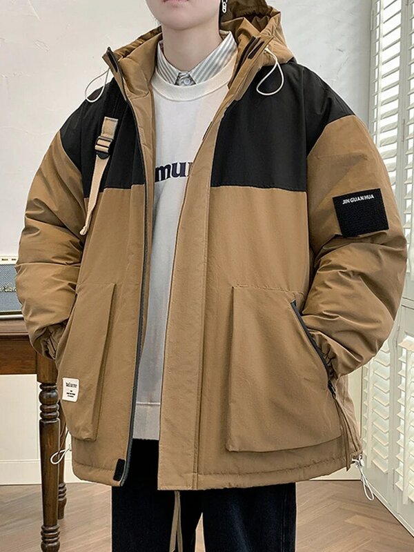 2023 New Men's Winter Jacket Hooded Parkas Silk-like Cotton Padded Coat Plus Size Casual Man Windbreaker Thick Warm Jackets 8XL