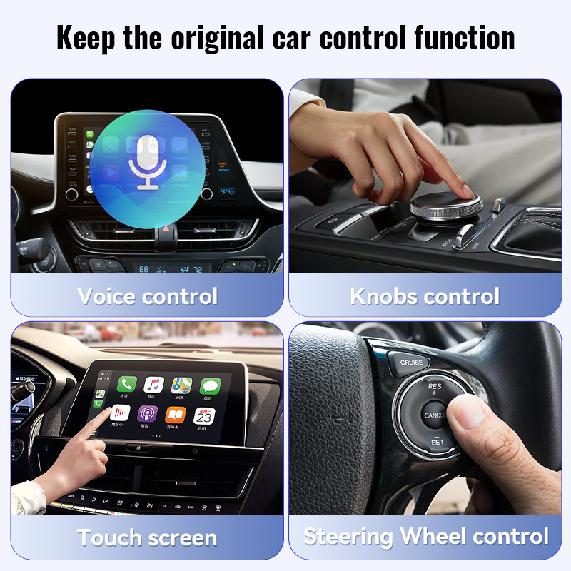 XUDA Mini cablato a Wireless 2 in 1 AI Box Carplay 5G Wif & Bluetooth 5.0 Android Auto Plug and Play connessione Non induttiva