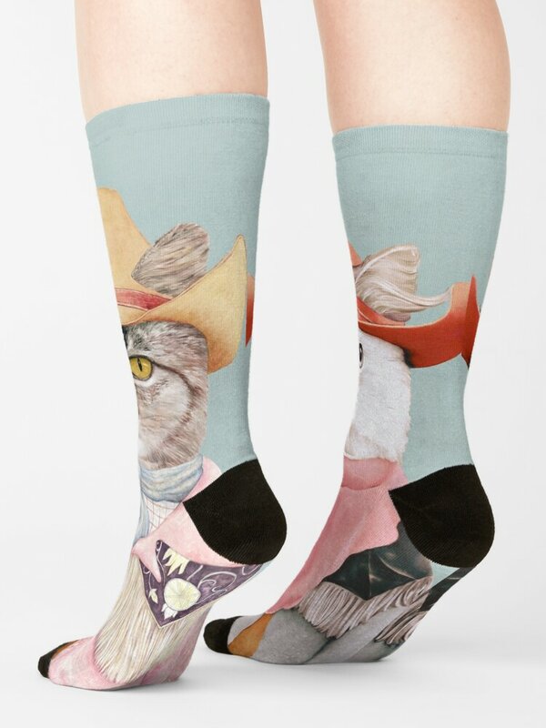Ковбойские носки с котами, чулки, мужские чулки, носки для женщин и мужчин
