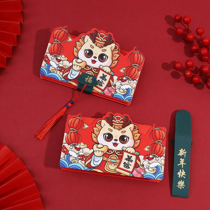 Mini sac porte-bonheur avec dragon de dessin animé, enveloppe de conception unique, bénédiction porte-bonheur pour les enfants chinois