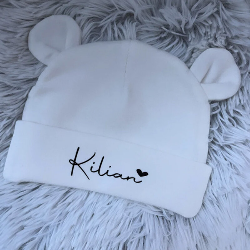 Newborn Baby Boys Girls Cotton Hat Personalized Name Baby Shower Party Gift Cute Hat Custom Infant Gifts Hat