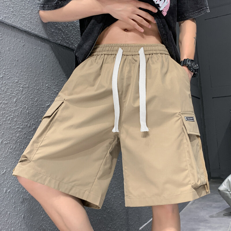 2024 Summer Men's Baggy Cargo Shorts Outdoor Beach Short Pants Big Pocket Korean Casual Loose Sports Streetwear Bermuda Shorts