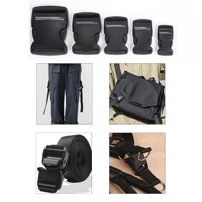 Hebilla de cinturón para una sujeción segura y cómoda, hebilla de liberación rápida lateral para un ajuste de tirantez de mochila sin esfuerzo