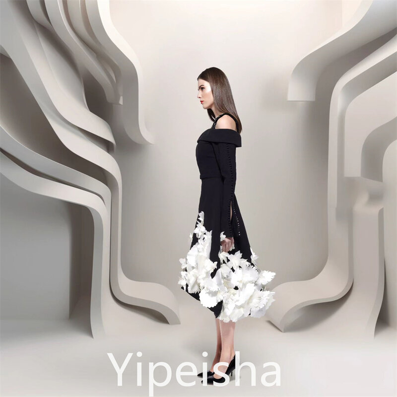 Yipeisha Prom Dress squisito elegante collo alto a-line Evening drappeggiato Bolero stola Satin Custom