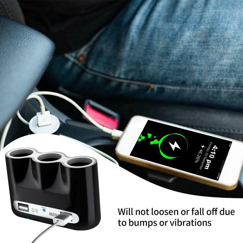 Car charger port solid interface auto charging device with multidimension extendable charger adapter for car navigation