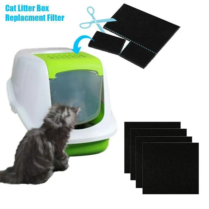 3 buah Filter karbon aktif hewan peliharaan Filter kinerja tinggi katun untuk kotak sampah kucing anjing anak kucing Toilet Universal
