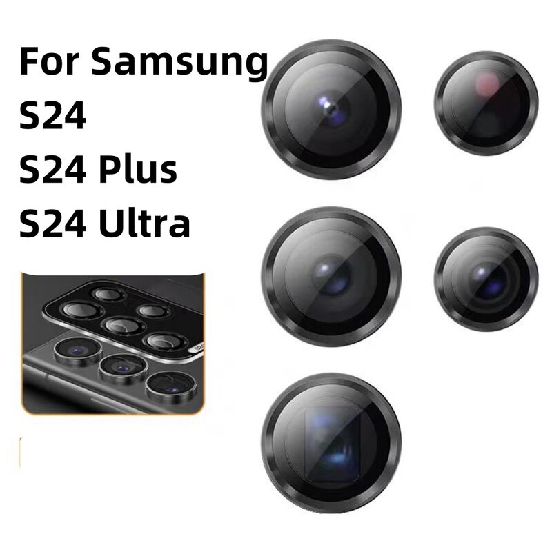 Vidrio Protector de cámara para Samsung S24Ultra S24Plus, lente de cubierta completa, anillo Protector de Metal para Galaxy S24ltra 8K, película de cámara