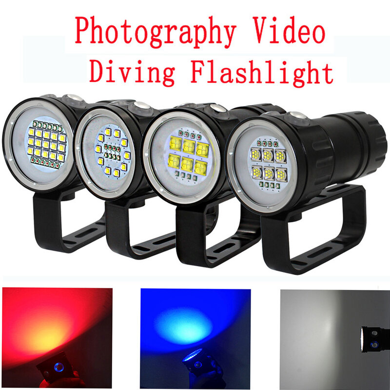 LEDダイビング懐中電灯,防水,写真撮影用,水中ビデオ照明,LEDトーチ,xhp70,XM-L2