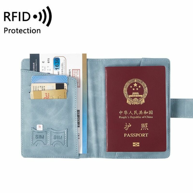Ultra-thin RFID Passport Holder Durable Multi-function Leather RFID Wallet Waterproof Credit Card Holder Passport
