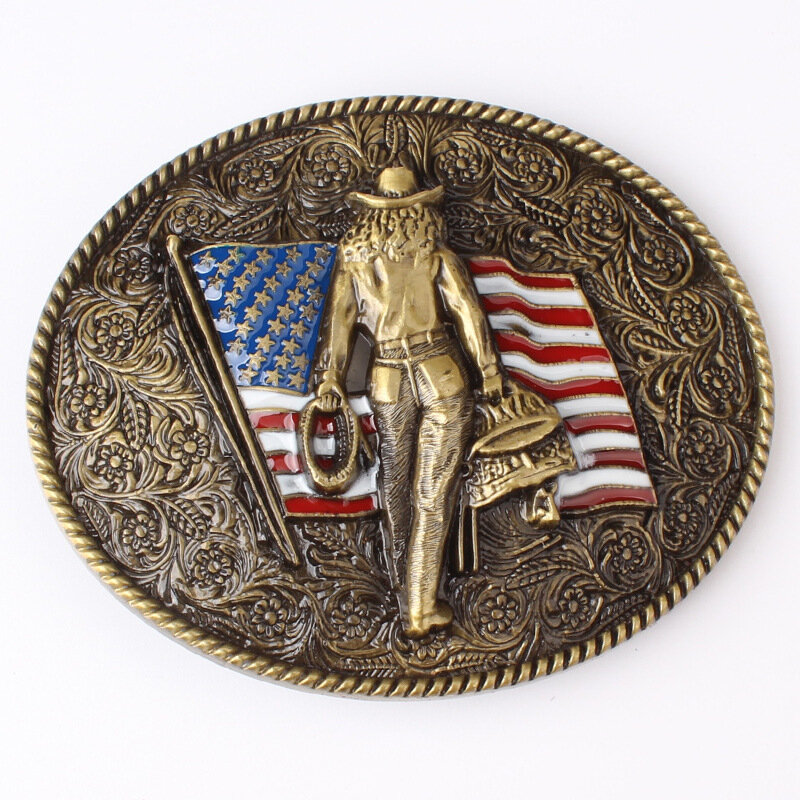 Hebilla de cinturón de vaquero del Oeste americano, accesorios de cinturón hechos a mano, pretina artesanal, estilo Cowboy Rock occidental K55