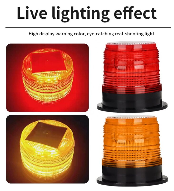 Solar warning light, car flash light, roof magnetic absorption red blue explosive flash LED light