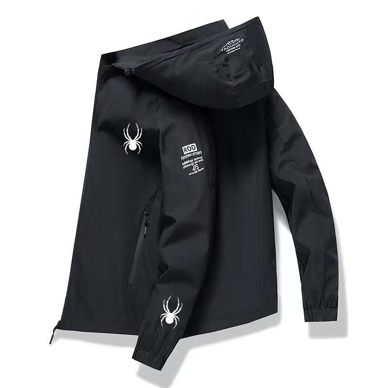 Популярная Корейская Спортивная ветрозащитная куртка на молнии для мужчин, Повседневная Высококачественная прямая мужская одежда с капюшоном для улицы на осень