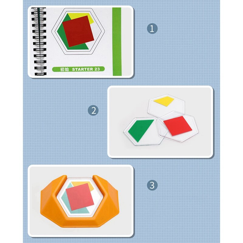 아동용 2X 유치원 컬러 코드 게임 논리 퍼즐, 그림 인지 공간 사고 교육 장난감 학습, 인기 판매 (A)
