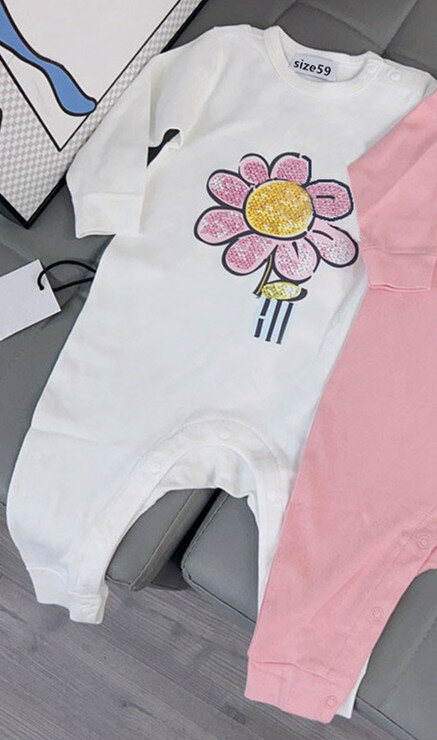 Vêtements pour nouveau-né garçon et fille, joli motif fleuri imprimé, costume de batterie