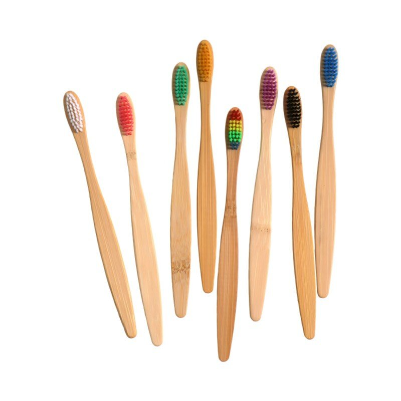 10pcs Eco amigável Toothbrush De Bambu Cerdas Macias Biodegradável Plástico-Free Adultos Toothbrush Escova De Bambu Handle Brush