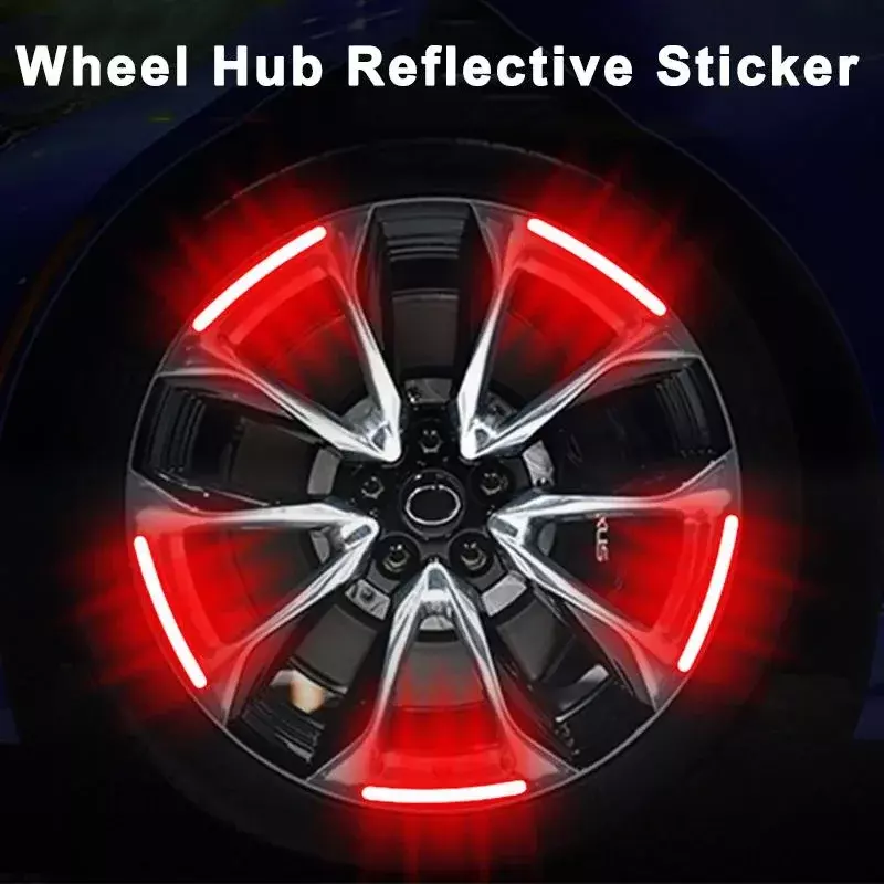 Colorido Wheel Hub Reflexivo Tiras Adesivos, Carro Styling Decalque, Auto Moto Decor Decalques, 20Pcs por conjunto