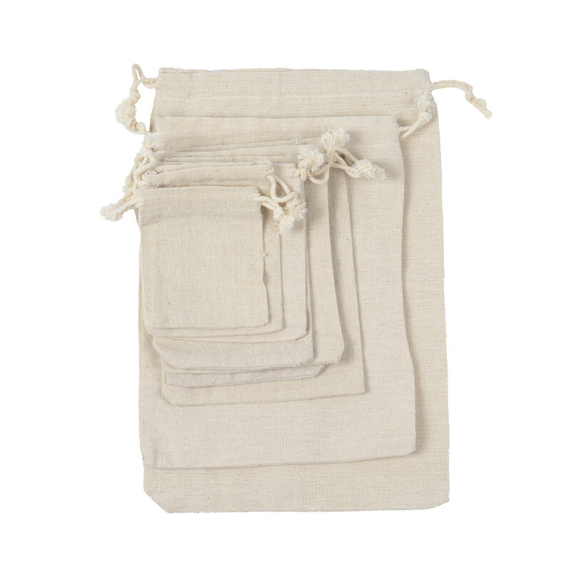 ETya-Saco de cordão de algodão artesanal para homens e mulheres, organizador de embalagem de viagem, sacola de compras reutilizável