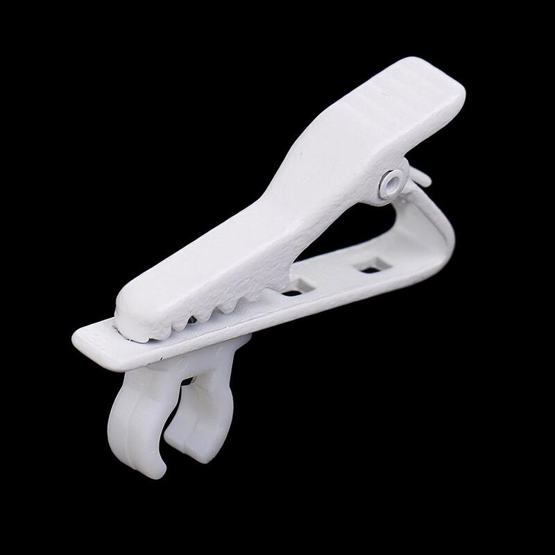 1Pc Portable Lecture Speech Mic Holder on Tie Lapel White
