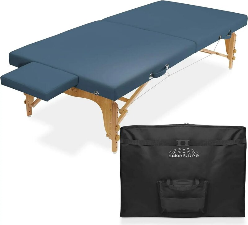 Lettino da massaggio portatile per terapia fisica-piattaforma per trattamento di allungamento da basso a terra-blu